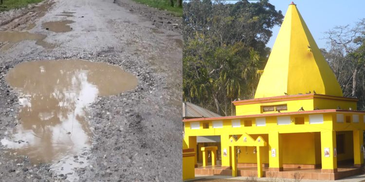 धार्मिक पर्यटकीय तीर्थस्थल रामधुनी मन्दिर आउने बाटो अव्यवस्थित हुँदा समस्या