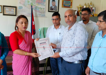 नीजि विद्यालय सञ्चालकले बुझाए कार्यवहाक नगर प्रमुख थापालाई ज्ञापनपत्र